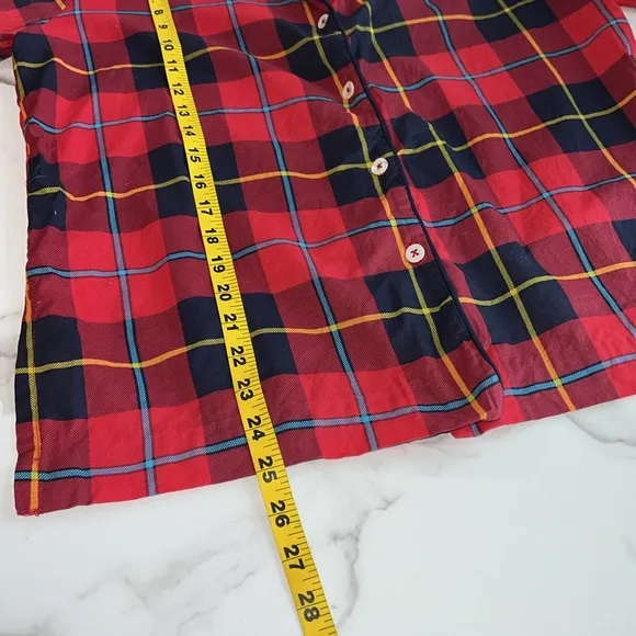 Gretchen Scott PJ SET Plaidy Cooper 💯 cotton size M