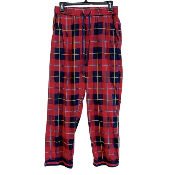 Gretchen Scott PJ SET Plaidy Cooper 💯 cotton size M