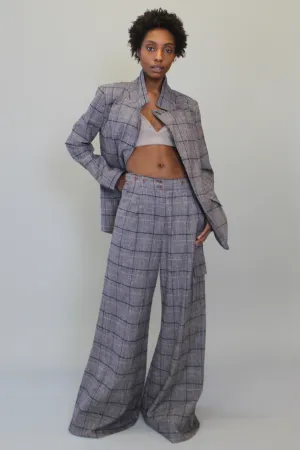 Grey Plaid Blazer