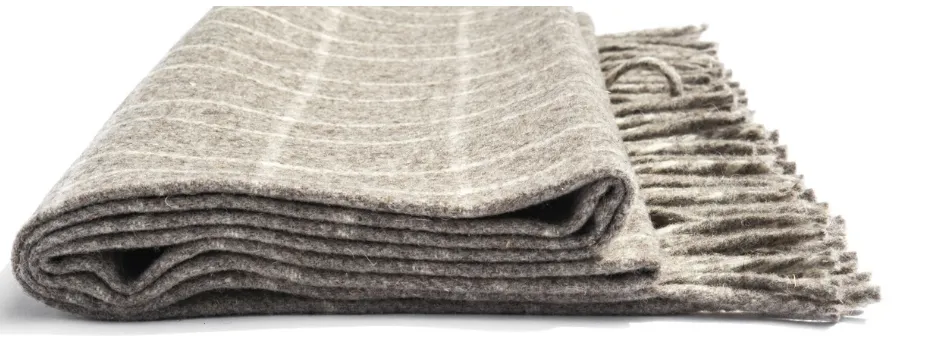 Grey/Cream Plaid Polanco Girls Blanket