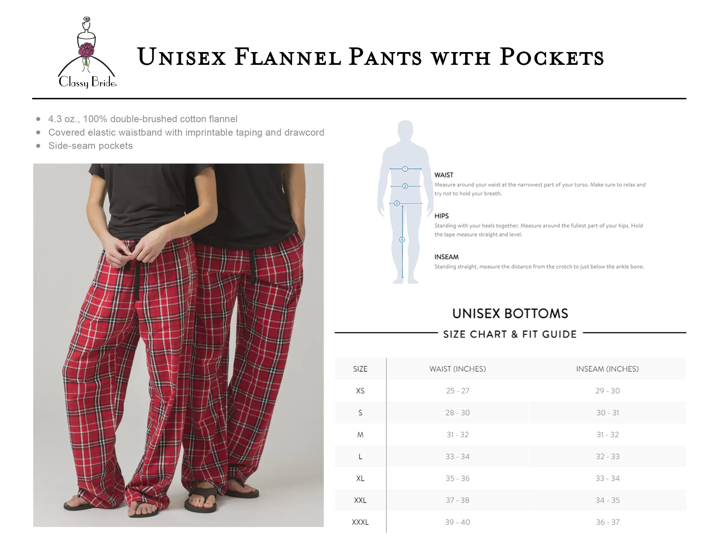 Groom Flannels - Black and White