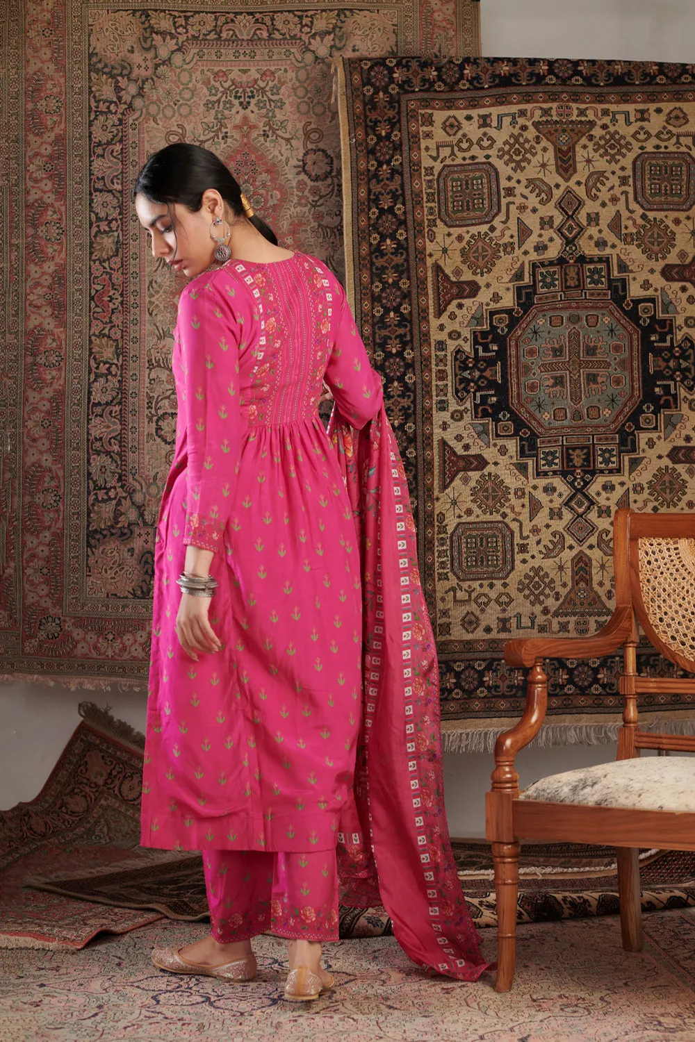 Gul Embroidered Hot Pink Kurta Set Of 3