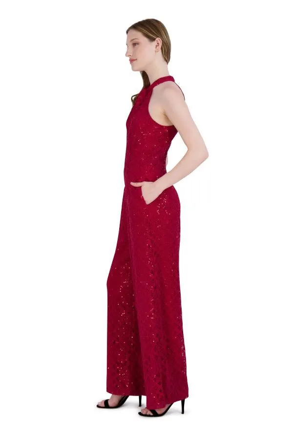 Halter Twist Neck Jumpsuit