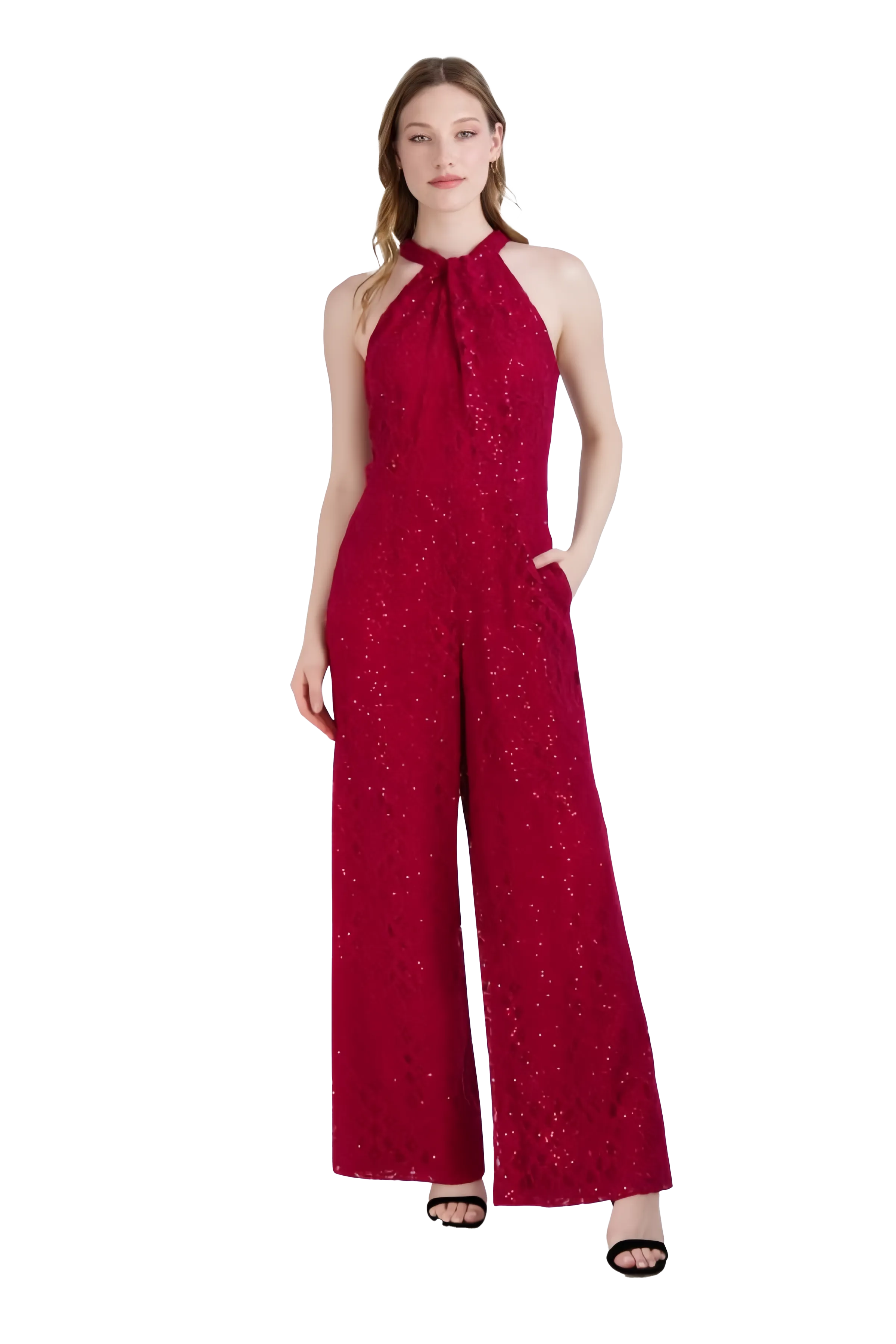 Halter Twist Neck Jumpsuit