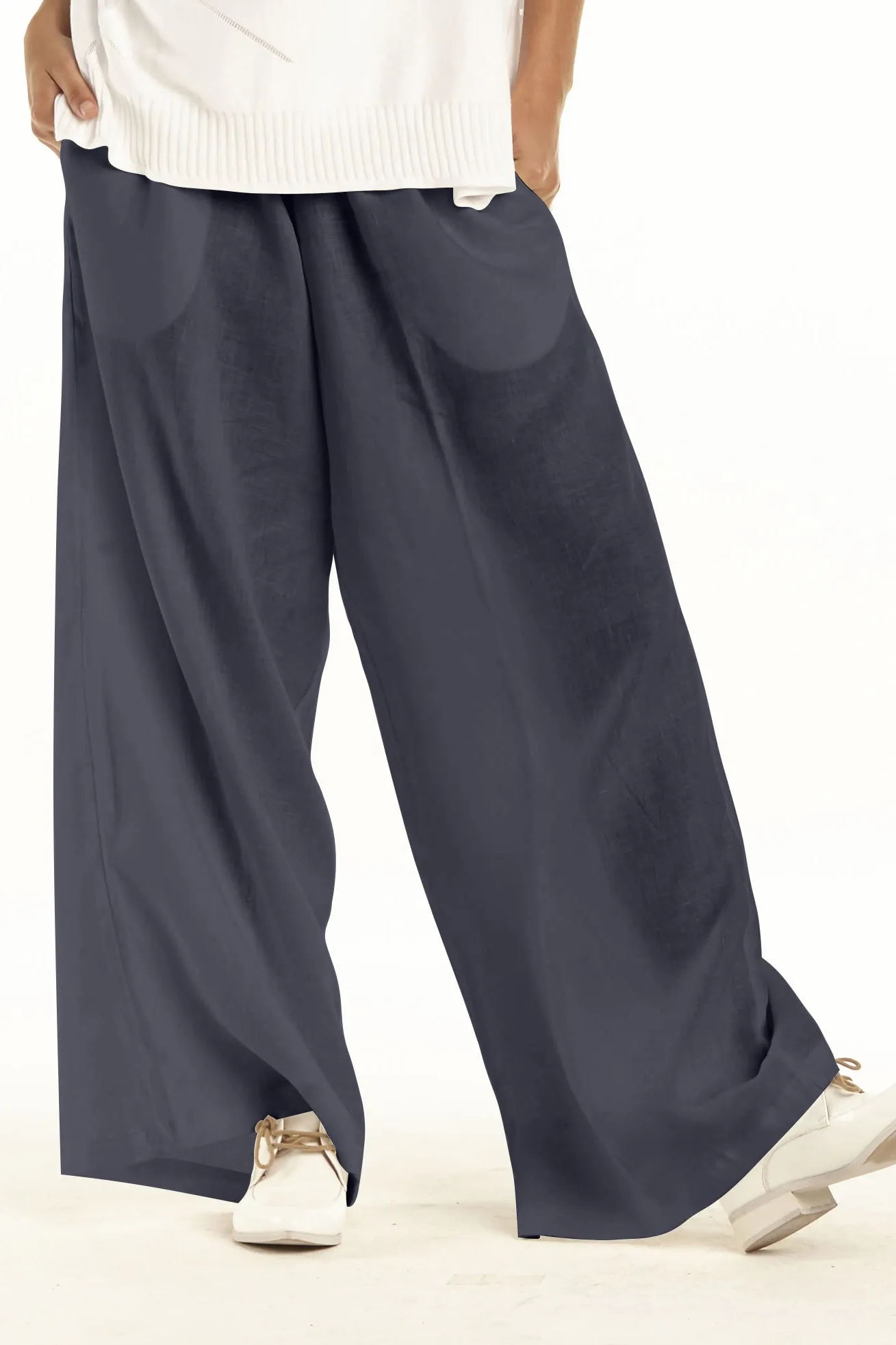 Handkerchief Linen Wide Leg Pants