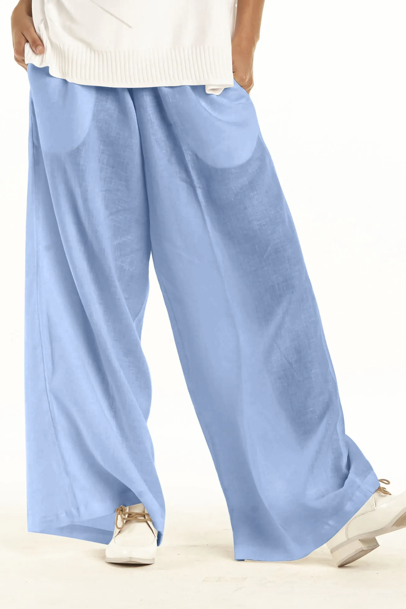 Handkerchief Linen Wide Leg Pants