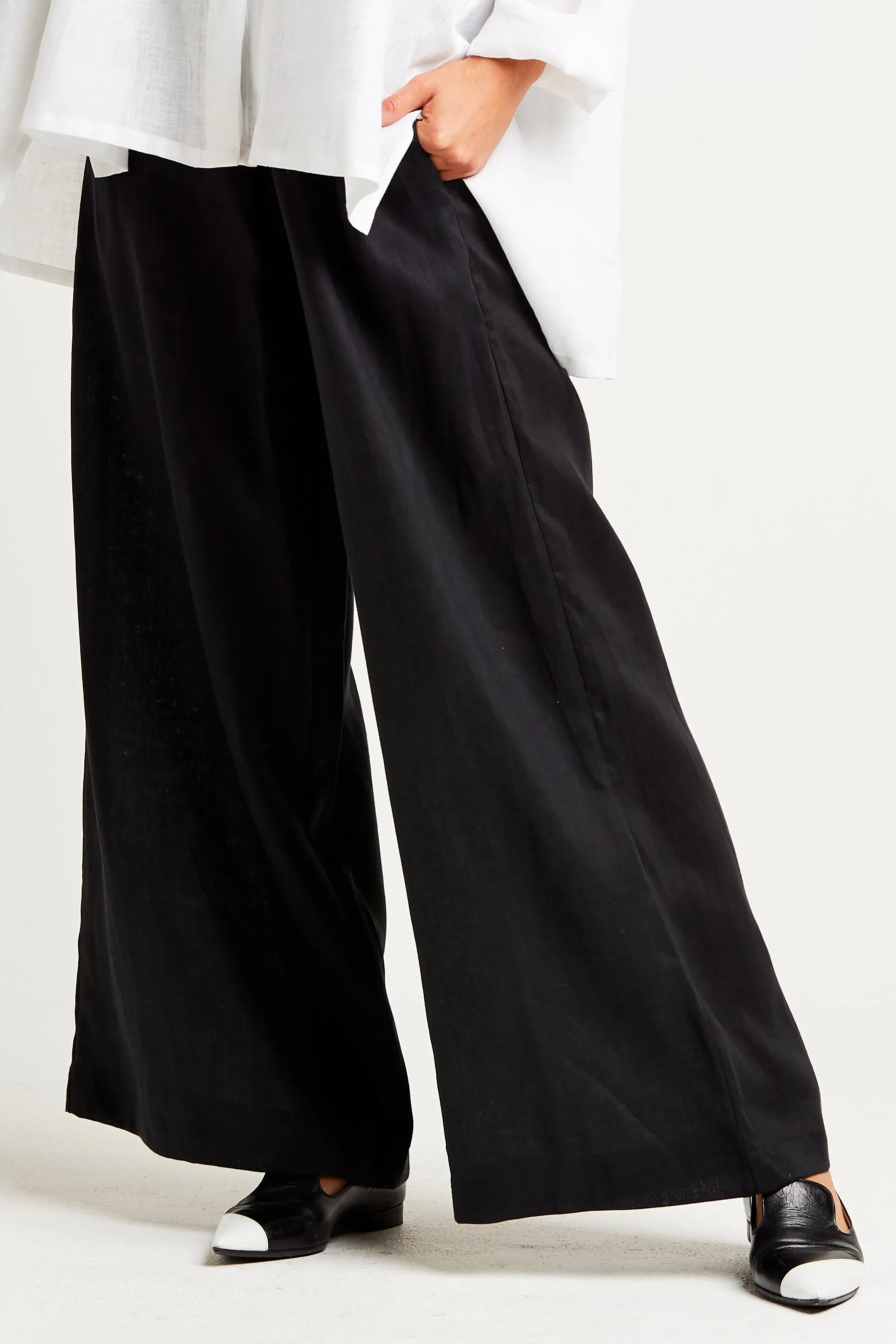 Handkerchief Linen Wide Leg Pants
