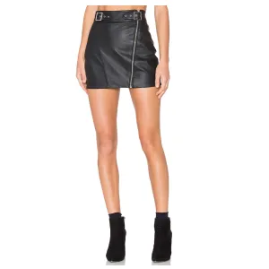 Handmade Zipper Leather Gothic Skirt Stylish High Waist Mini Moto Capulet Stella Skirt