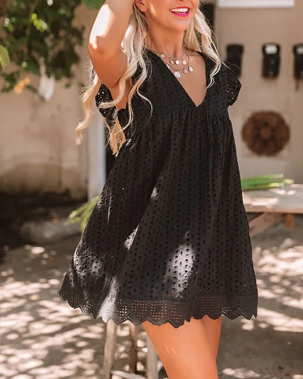 Happy-Go-Lucky Mini Dress - Black