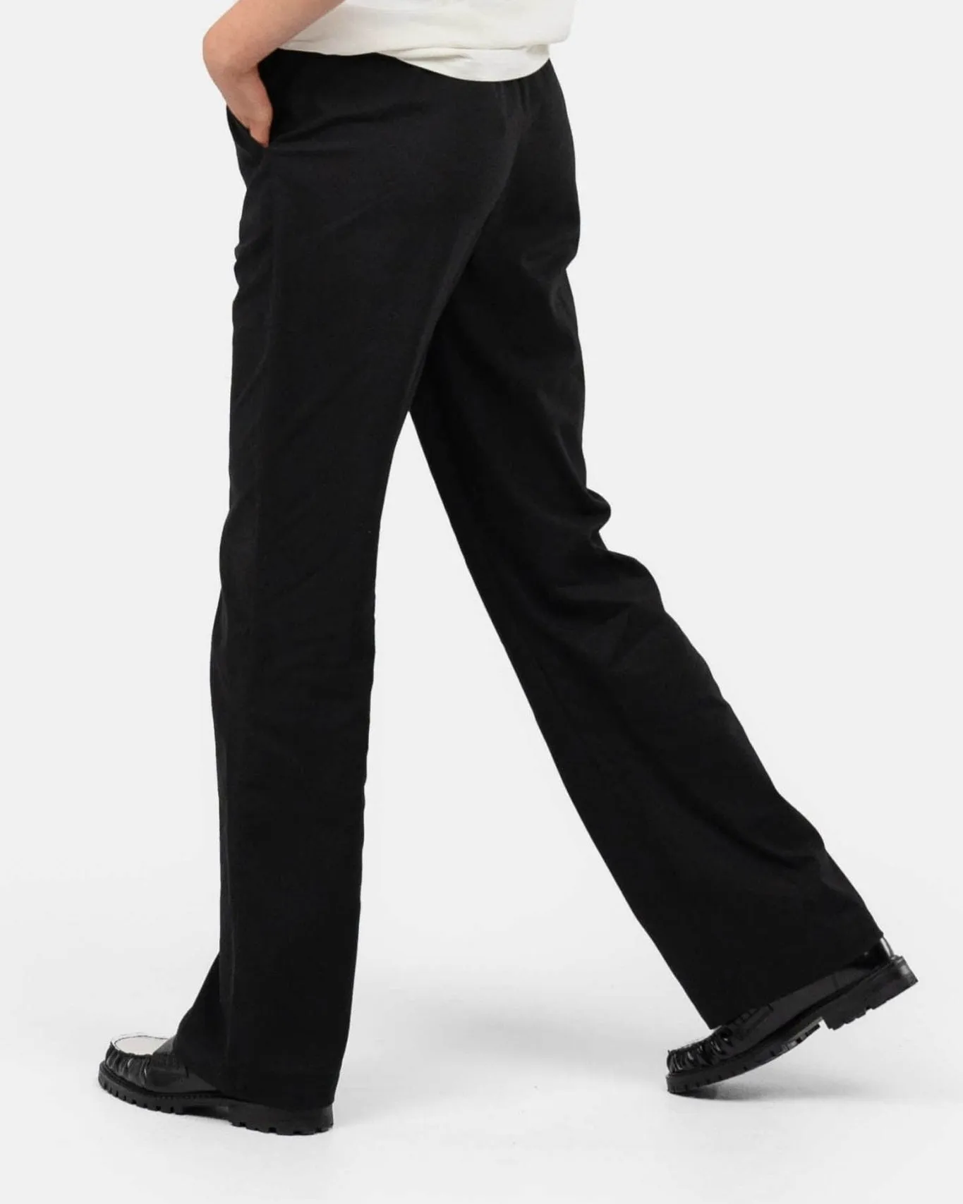 Heavyweight Linen Pants High-waisted Black