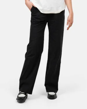 Heavyweight Linen Pants High-waisted Black