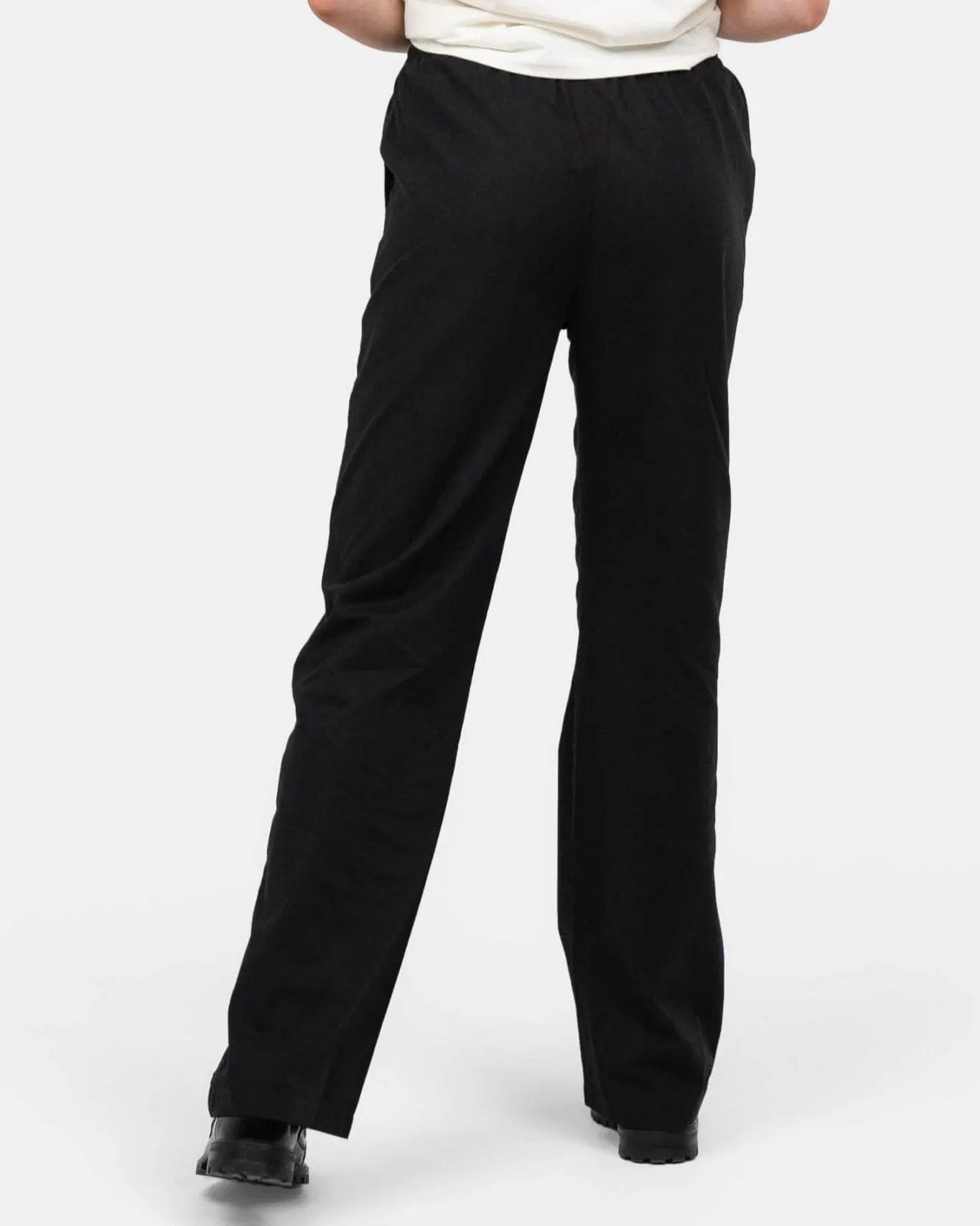 Heavyweight Linen Pants High-waisted Black