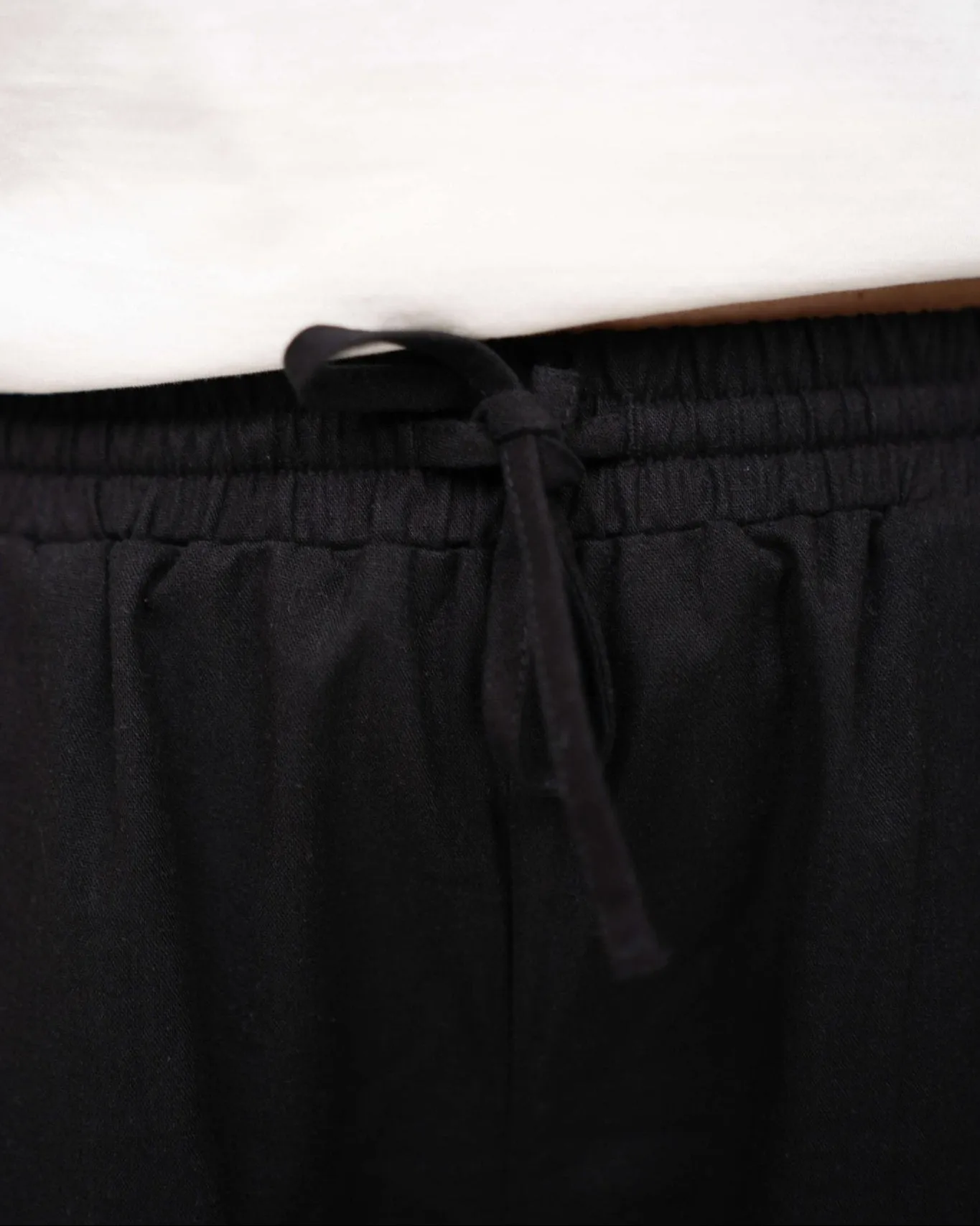 Heavyweight Linen Pants High-waisted Black