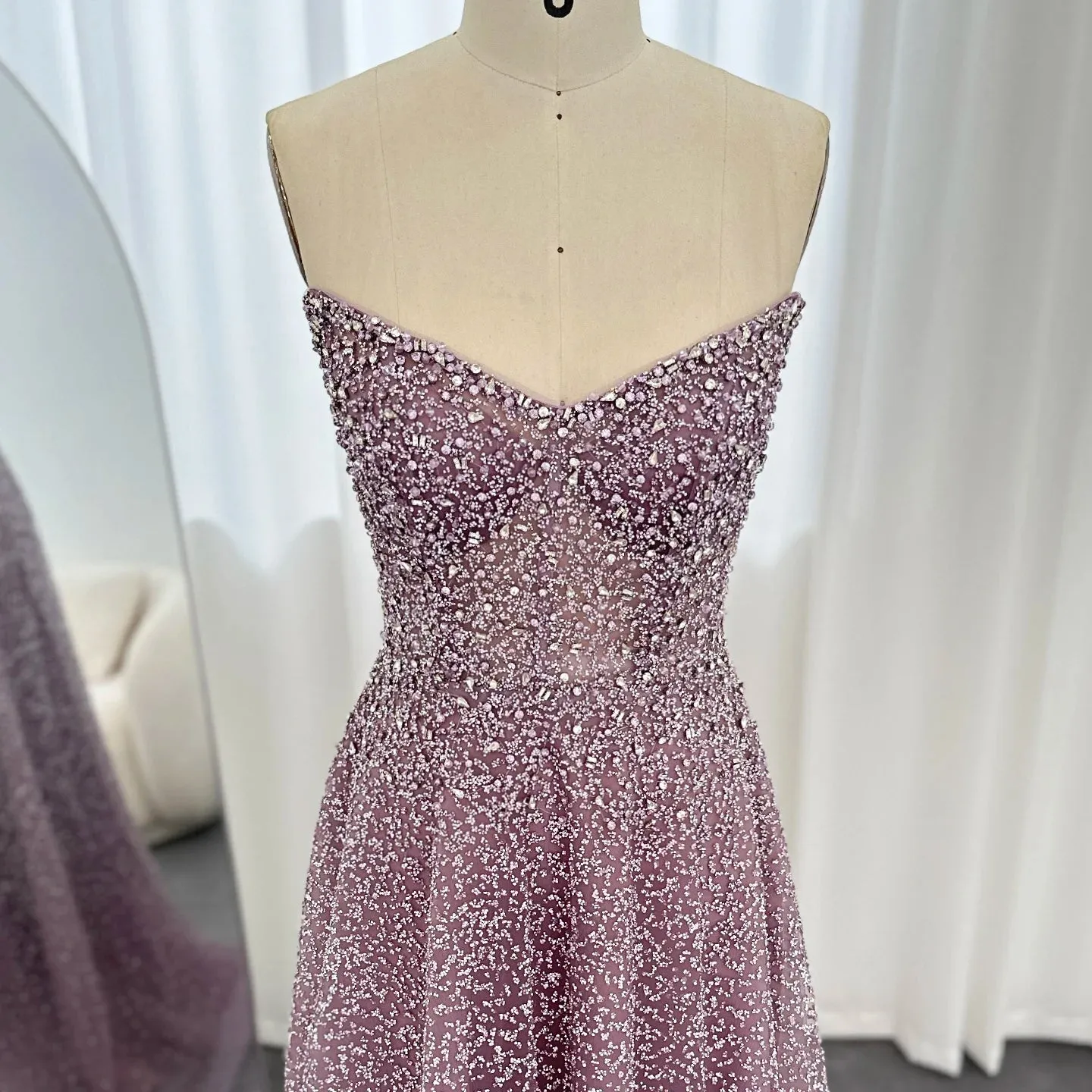 HELEN Luxury Crystal Tulle A-Line Evening Dress