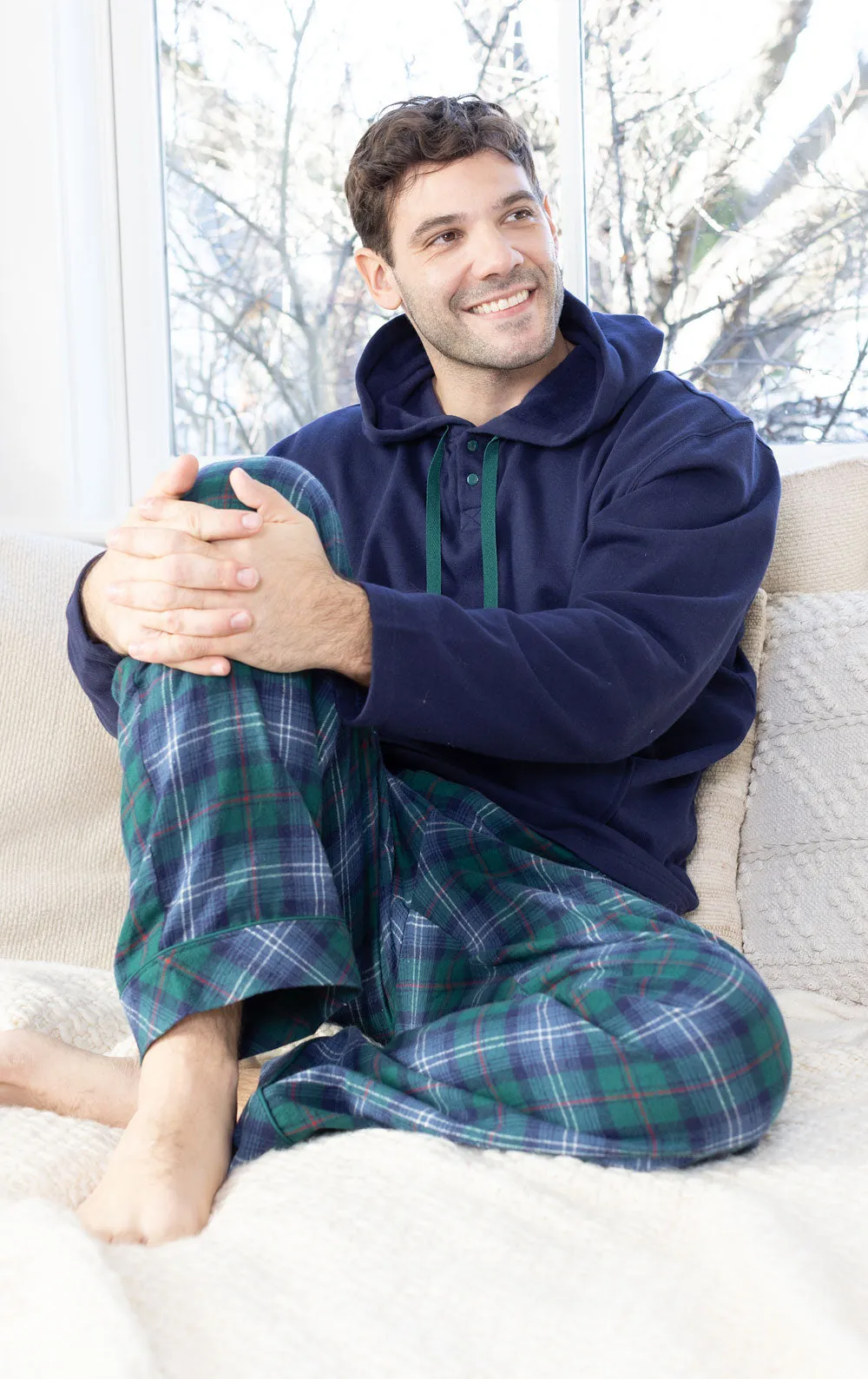 Heritage Plaid Hoodie Men's Pajamas - Couples