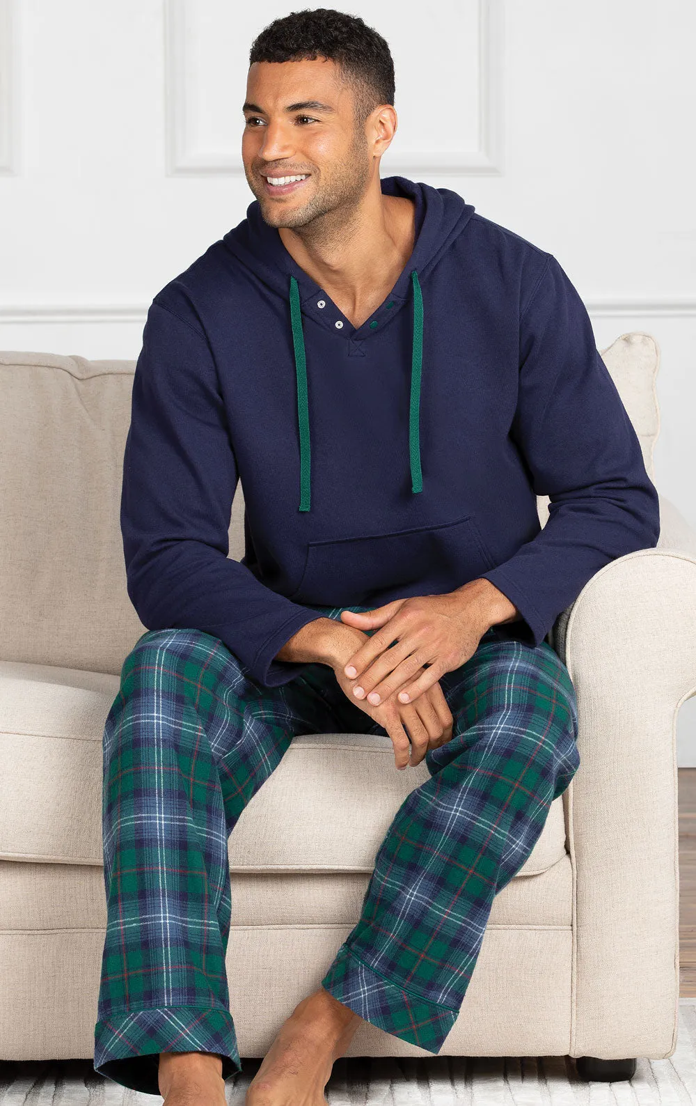 Heritage Plaid Hoodie Men's Pajamas - Couples