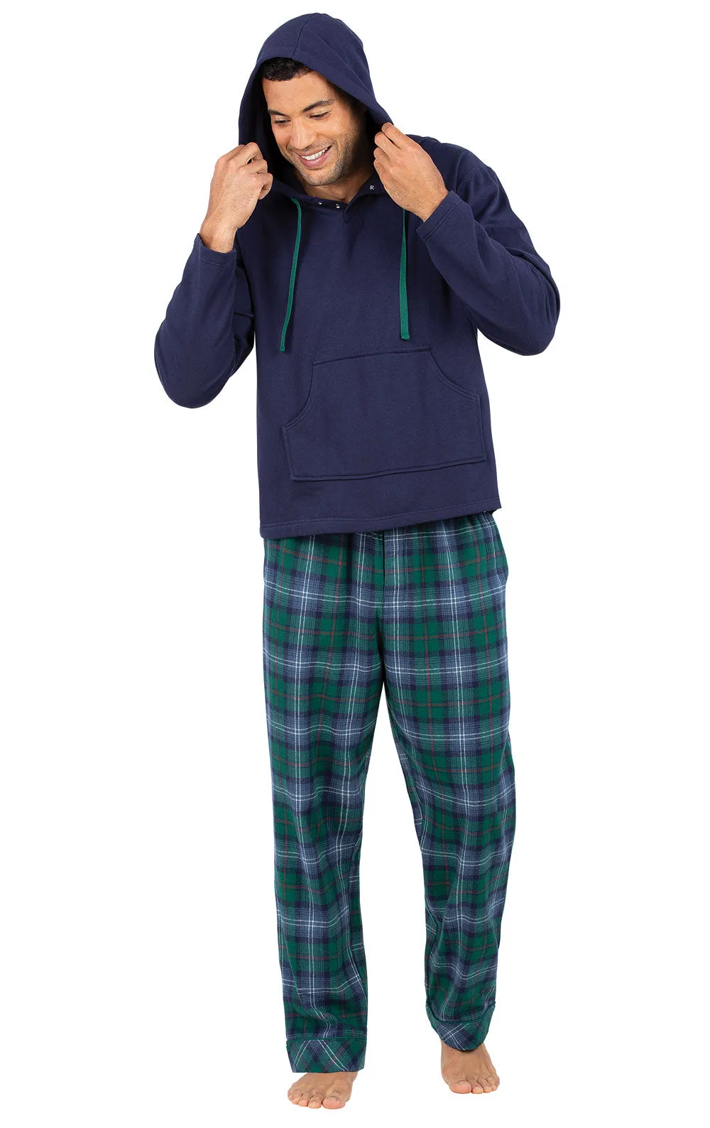 Heritage Plaid Hoodie Men's Pajamas - Couples