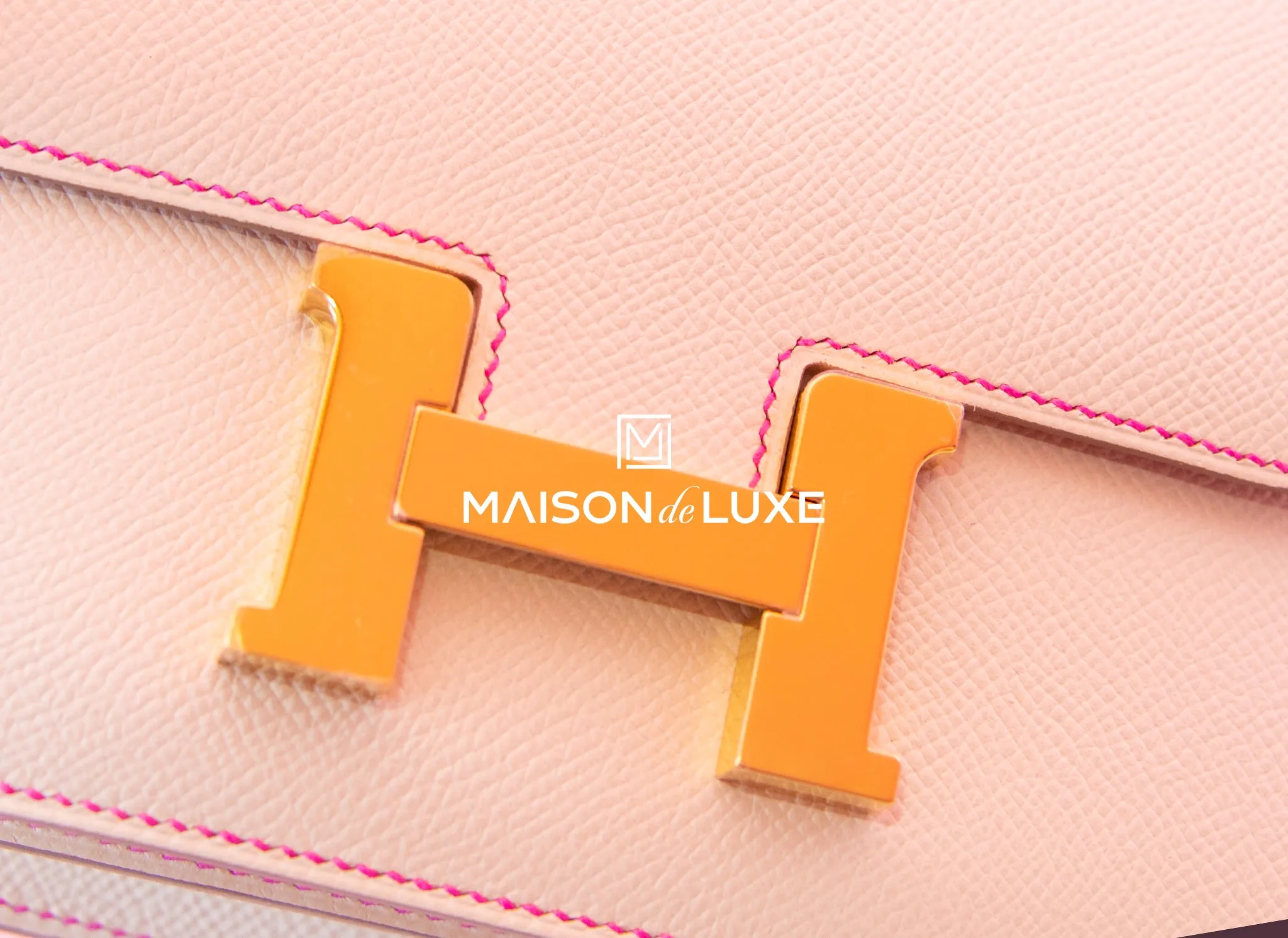 Hermes HSS Constance Mini 18 Craie   Pink Epsom Handbag