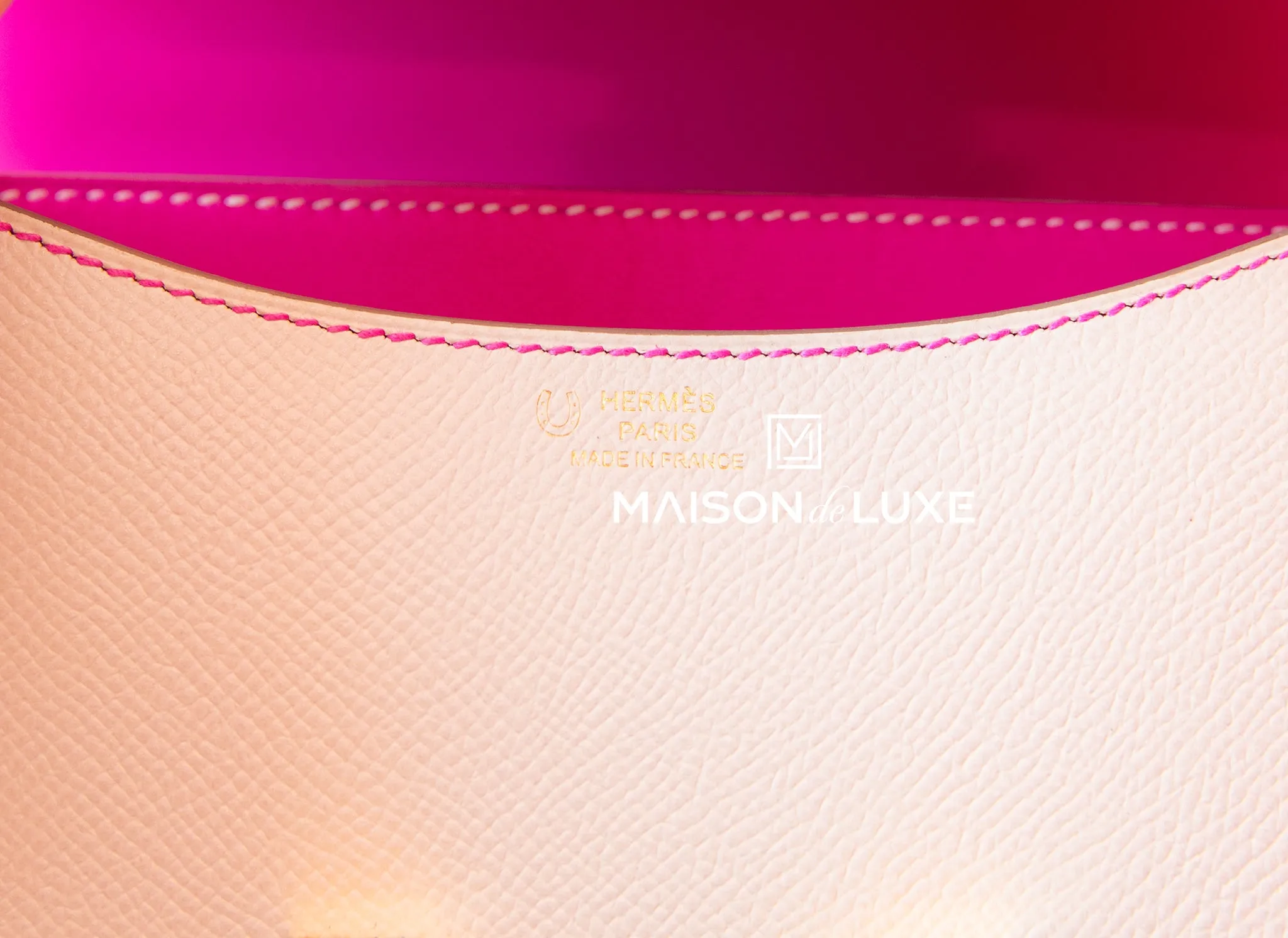 Hermes HSS Constance Mini 18 Craie   Pink Epsom Handbag