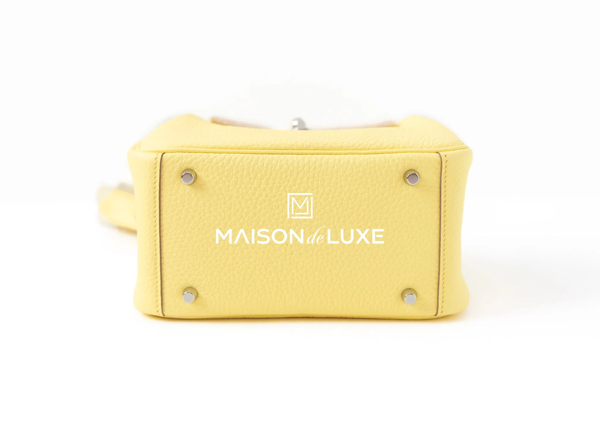 Hermes Mini Lindy 20 Limoncello Clemence Palladium Hardware