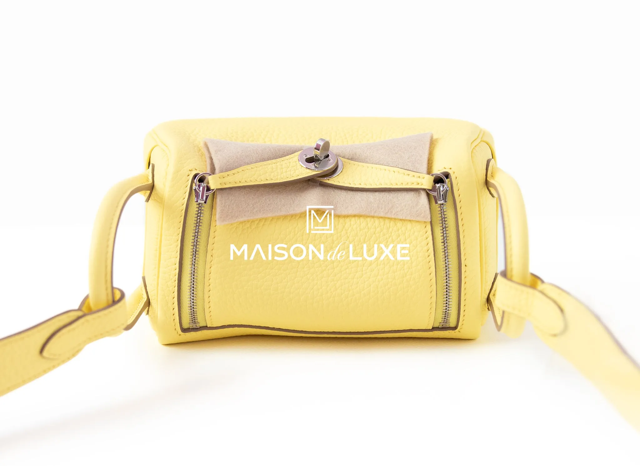 Hermes Mini Lindy 20 Limoncello Clemence Palladium Hardware
