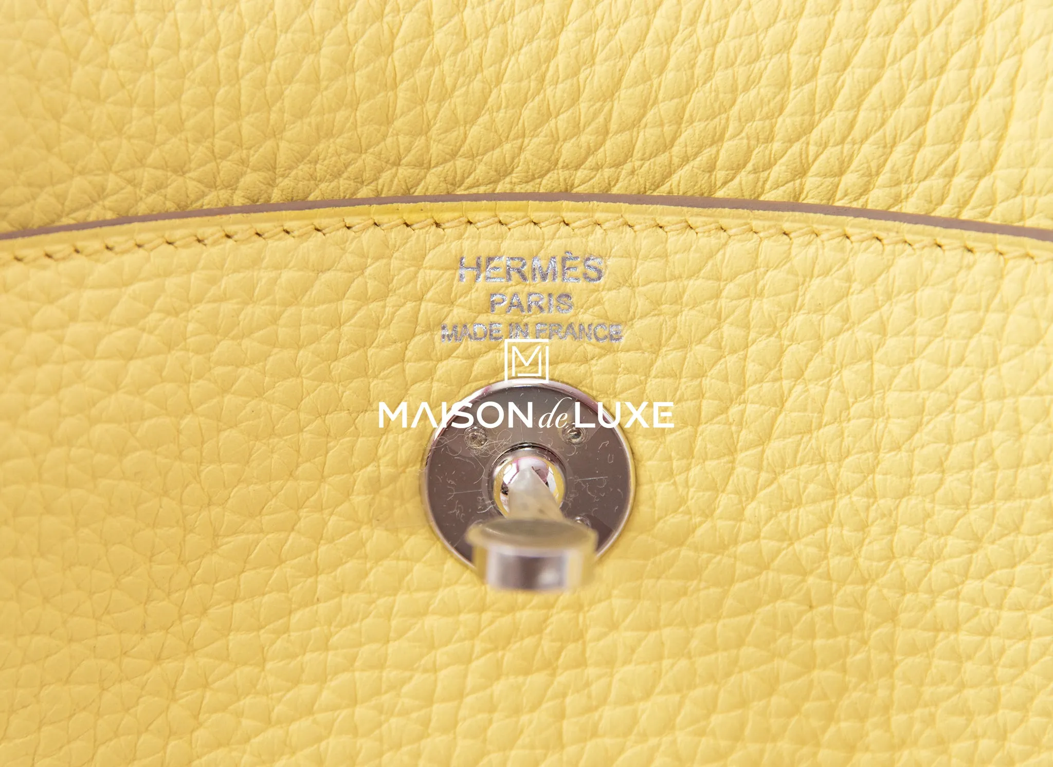 Hermes Mini Lindy 20 Limoncello Clemence Palladium Hardware