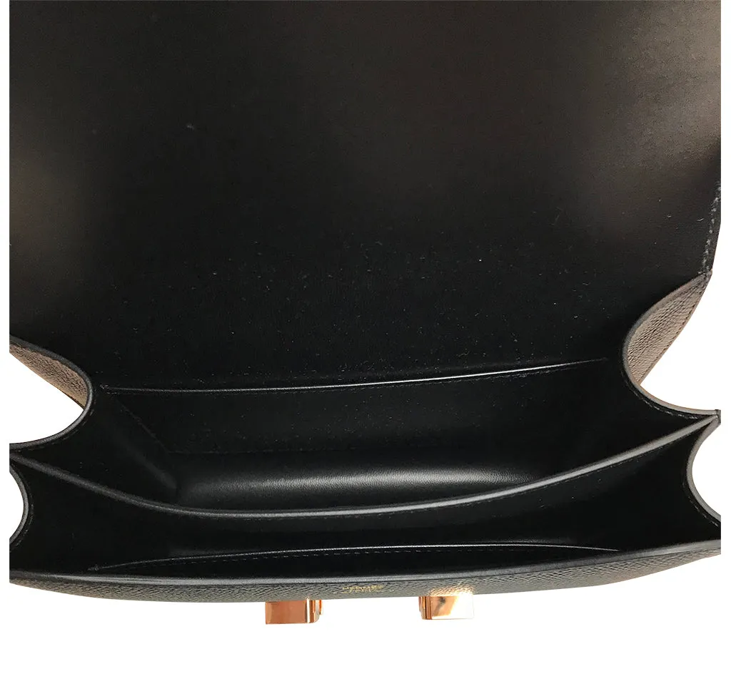 Hermès Constance Mini Bag Noir Epsom Rose Gold HW