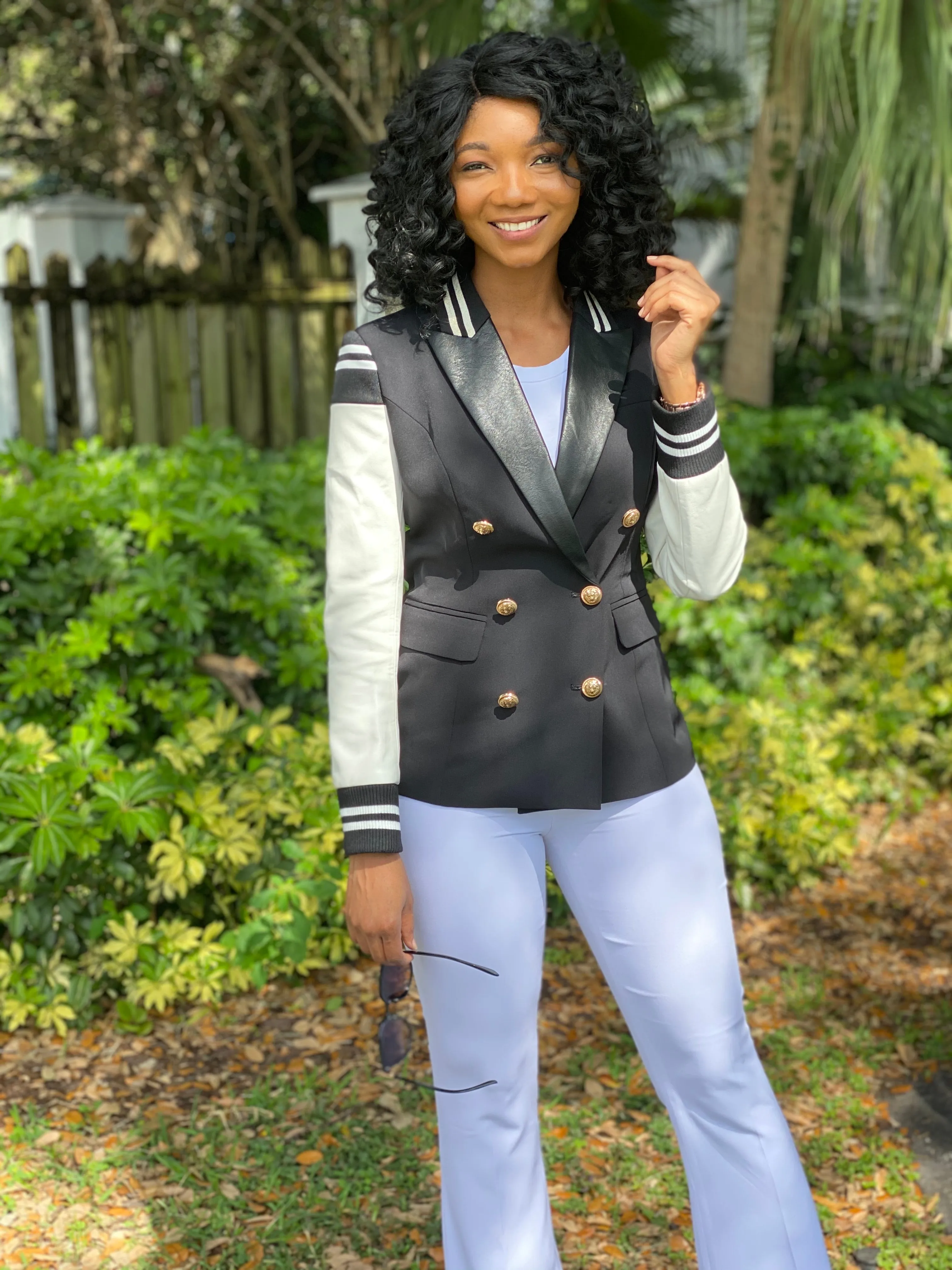 High quality varsity leather blazer