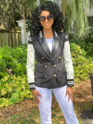 High quality varsity leather blazer