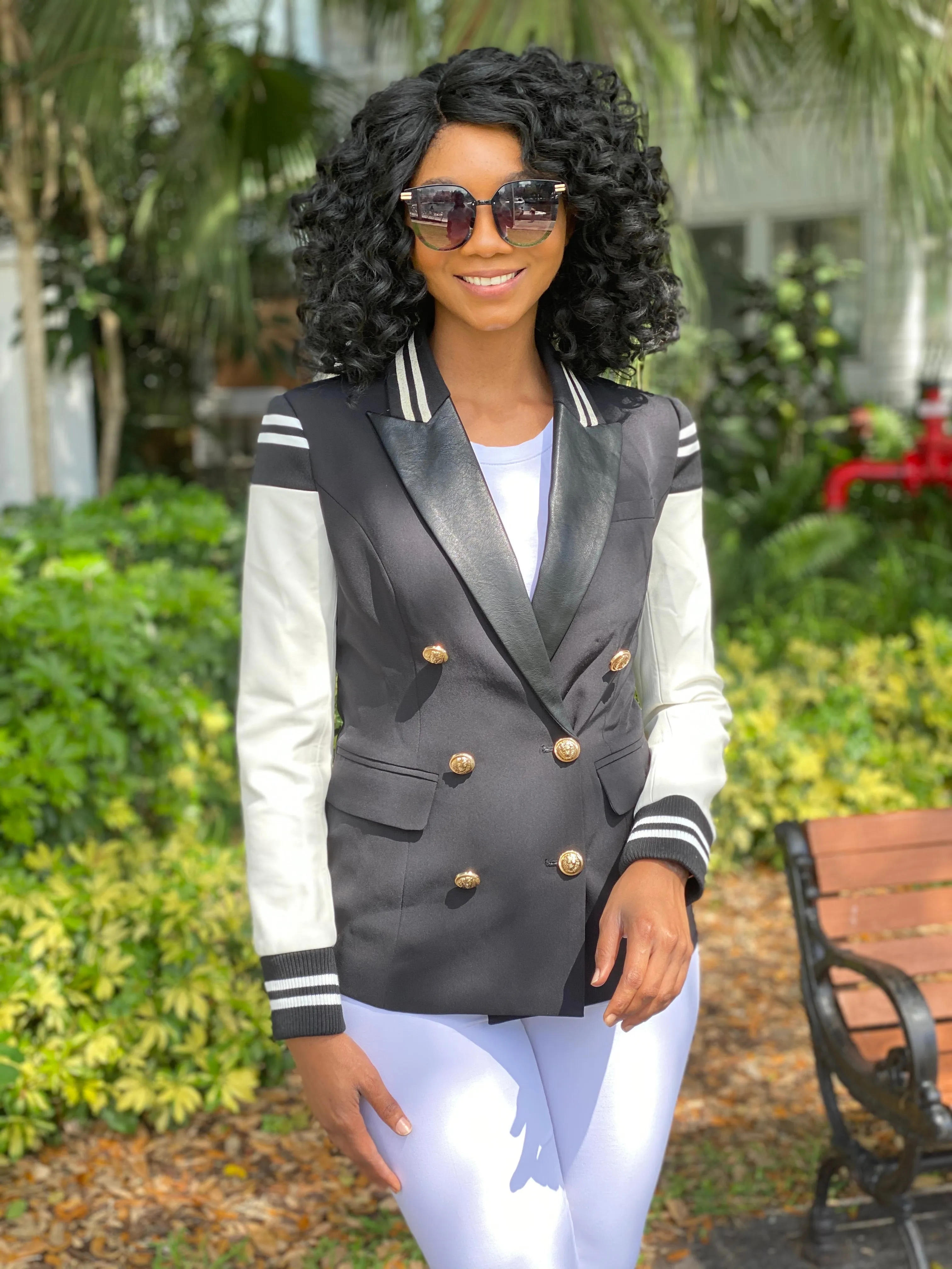 High quality varsity leather blazer