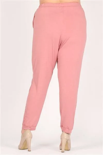 High Waist Plus Size Relaxed Fit Pants Mauve - Pack of 6