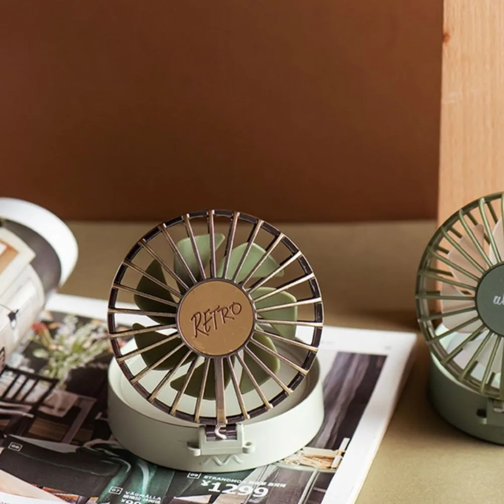 Homlly Retro Portable LED Mirror Lanyard Fan
