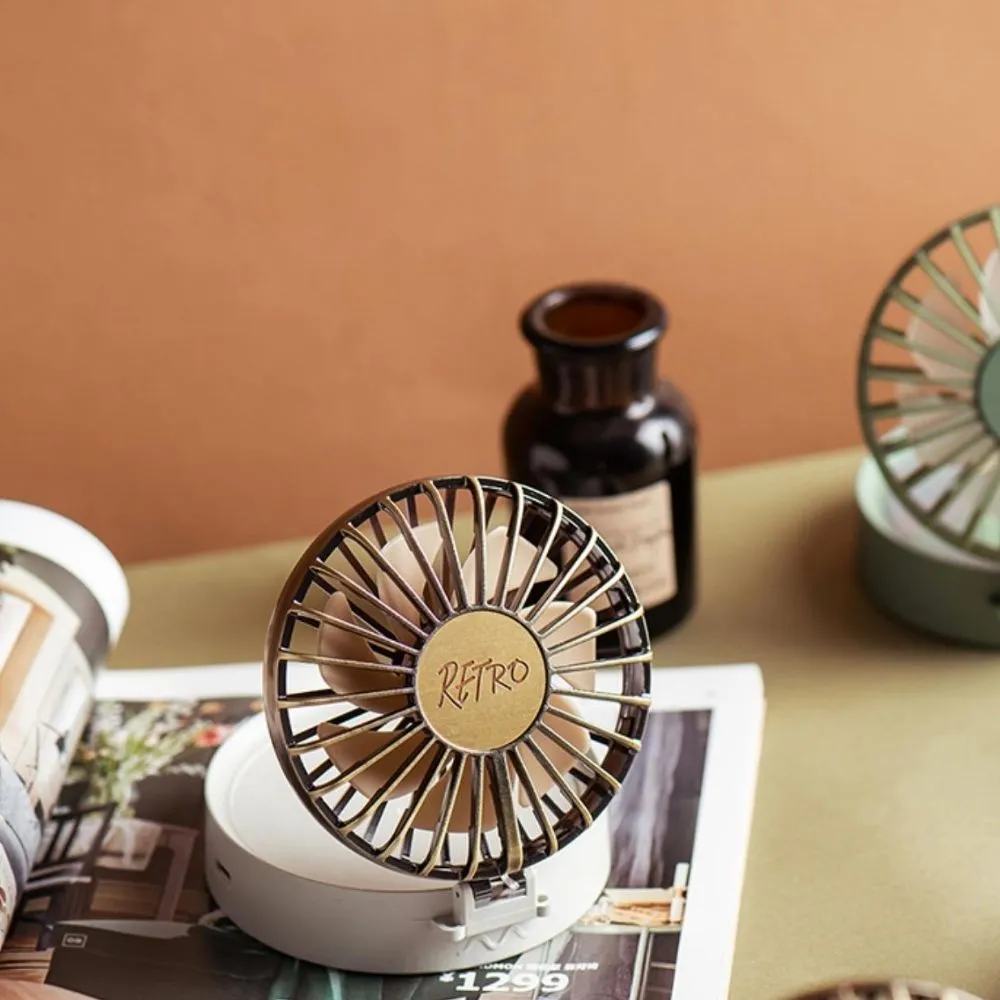 Homlly Retro Portable LED Mirror Lanyard Fan