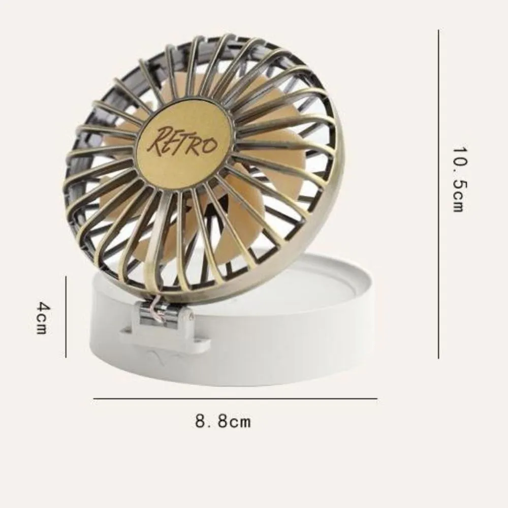 Homlly Retro Portable LED Mirror Lanyard Fan