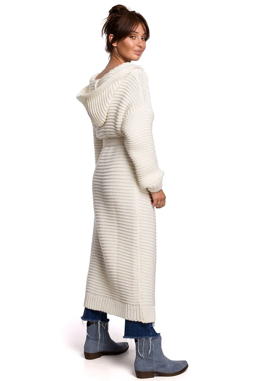 Hooded Tie-Waist Luxury Cardigan