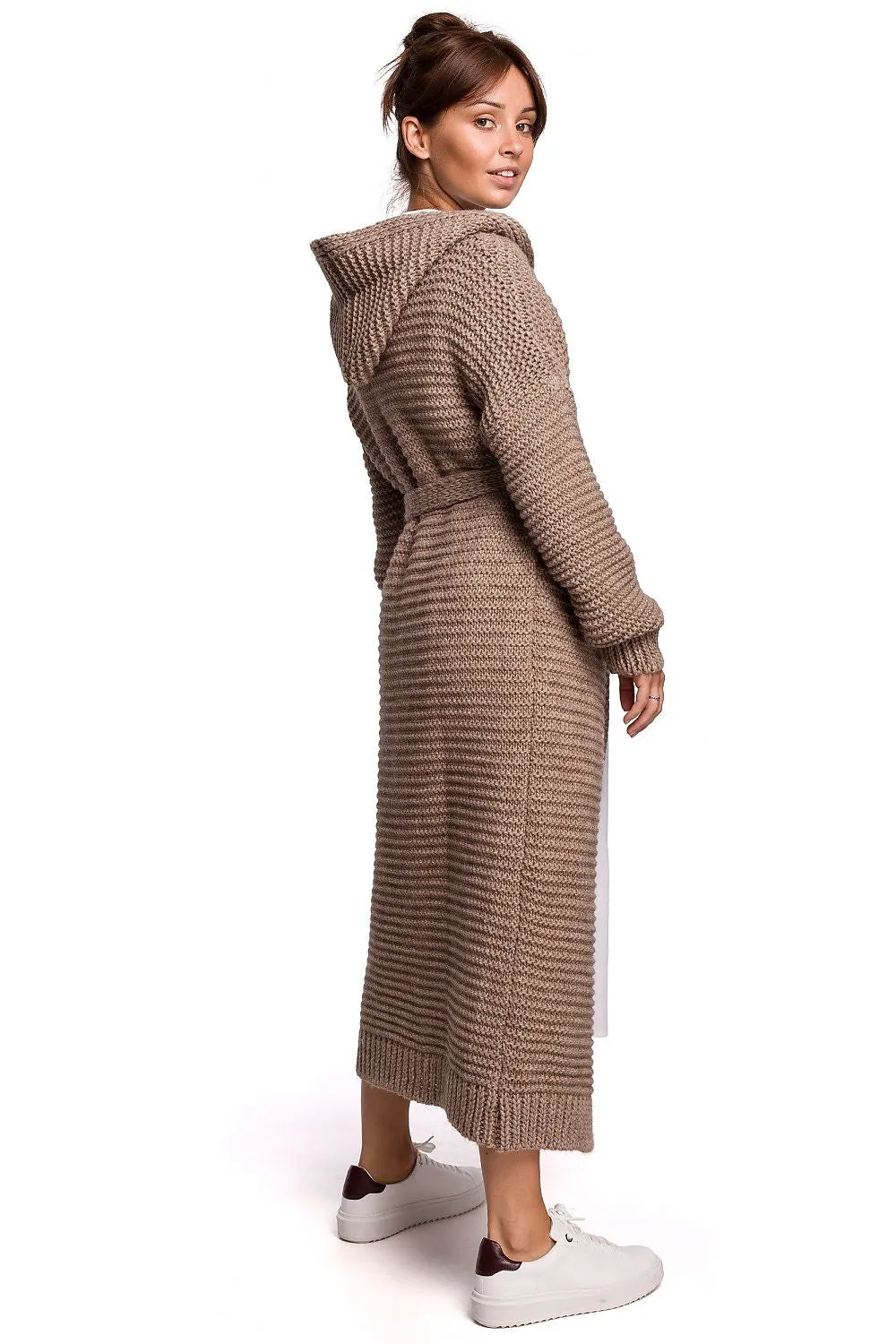 Hooded Tie-Waist Luxury Cardigan