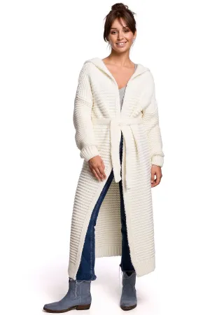 Hooded Tie-Waist Luxury Cardigan