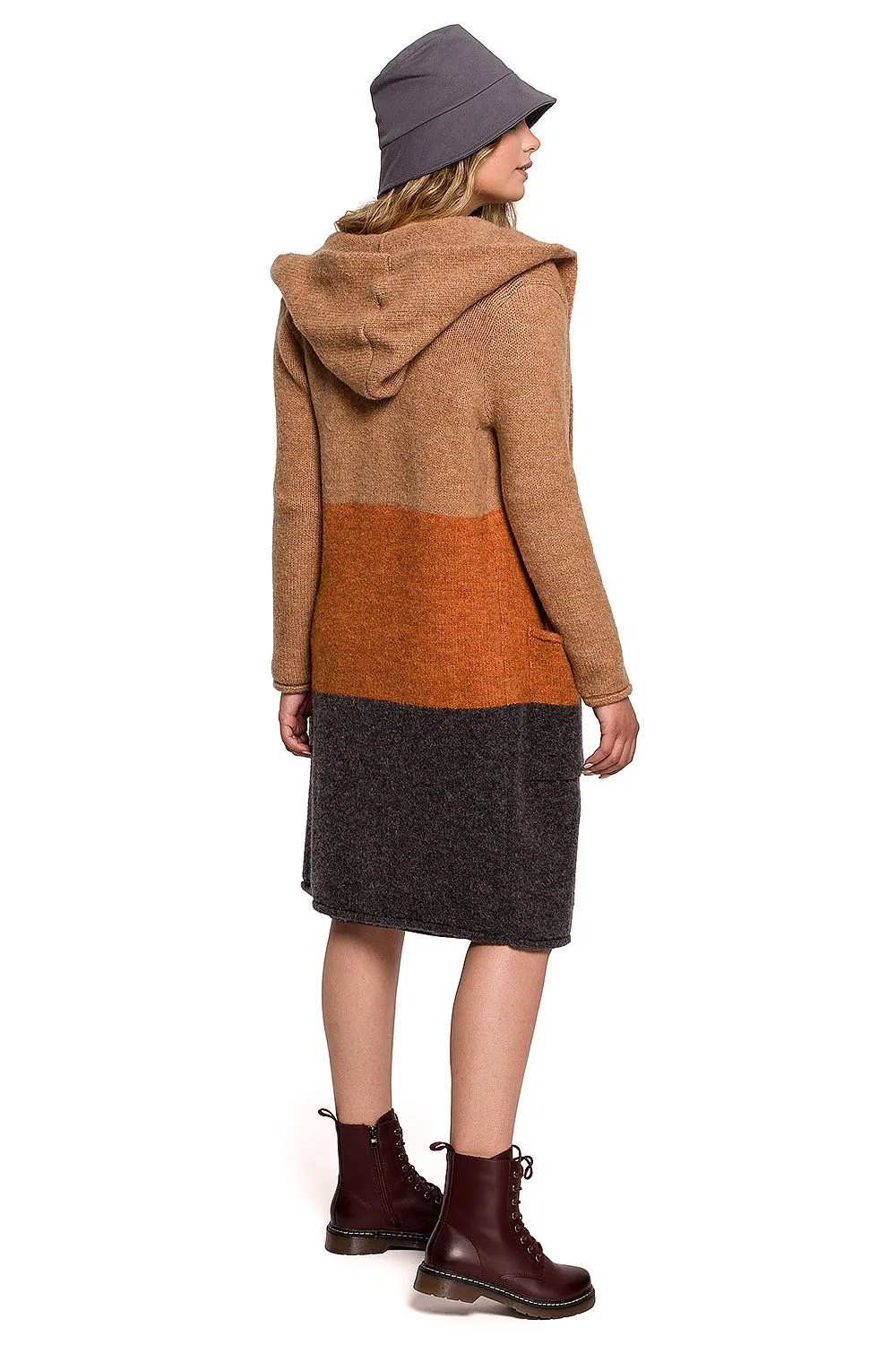 Hooded Unbuttoned Cardigan Elegance