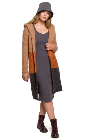 Hooded Unbuttoned Cardigan Elegance