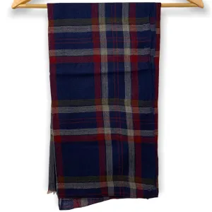 HT - Edwina Plaid Woven Scarf | Navy