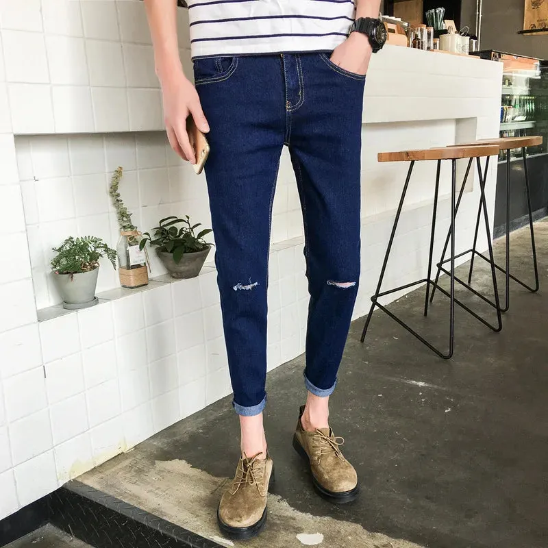 HypeFlex Herren Hip-Hop Ripped Jeans mit Schlankem Schnitt