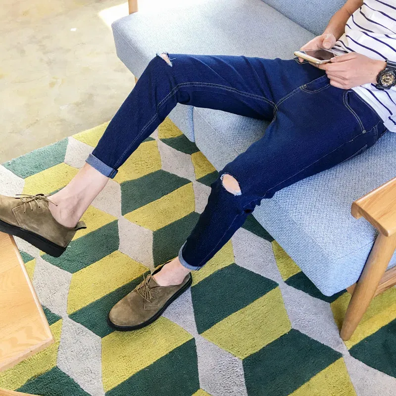 HypeFlex Herren Hip-Hop Ripped Jeans mit Schlankem Schnitt