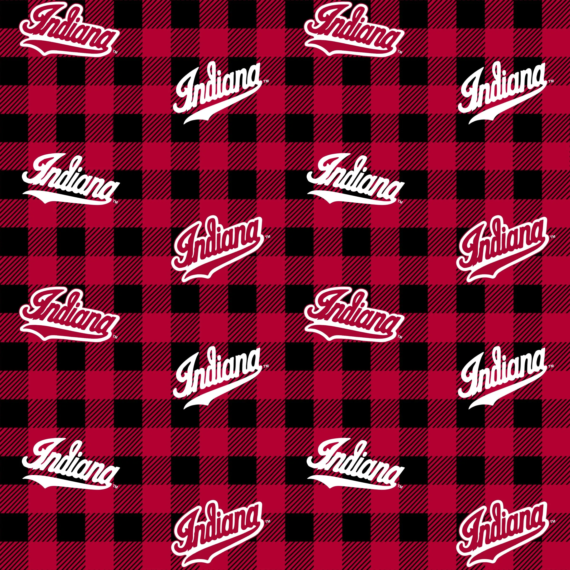 INDIANA UNIVERSITY-Buffalo Plaid-100% Cotton-IND1207