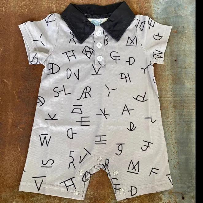 INFANT BOYS GREY BRAND S/S ROMPER