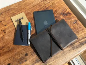iPad mini case, Expresso leather tablet sleeve, Travel mini iPad clutch