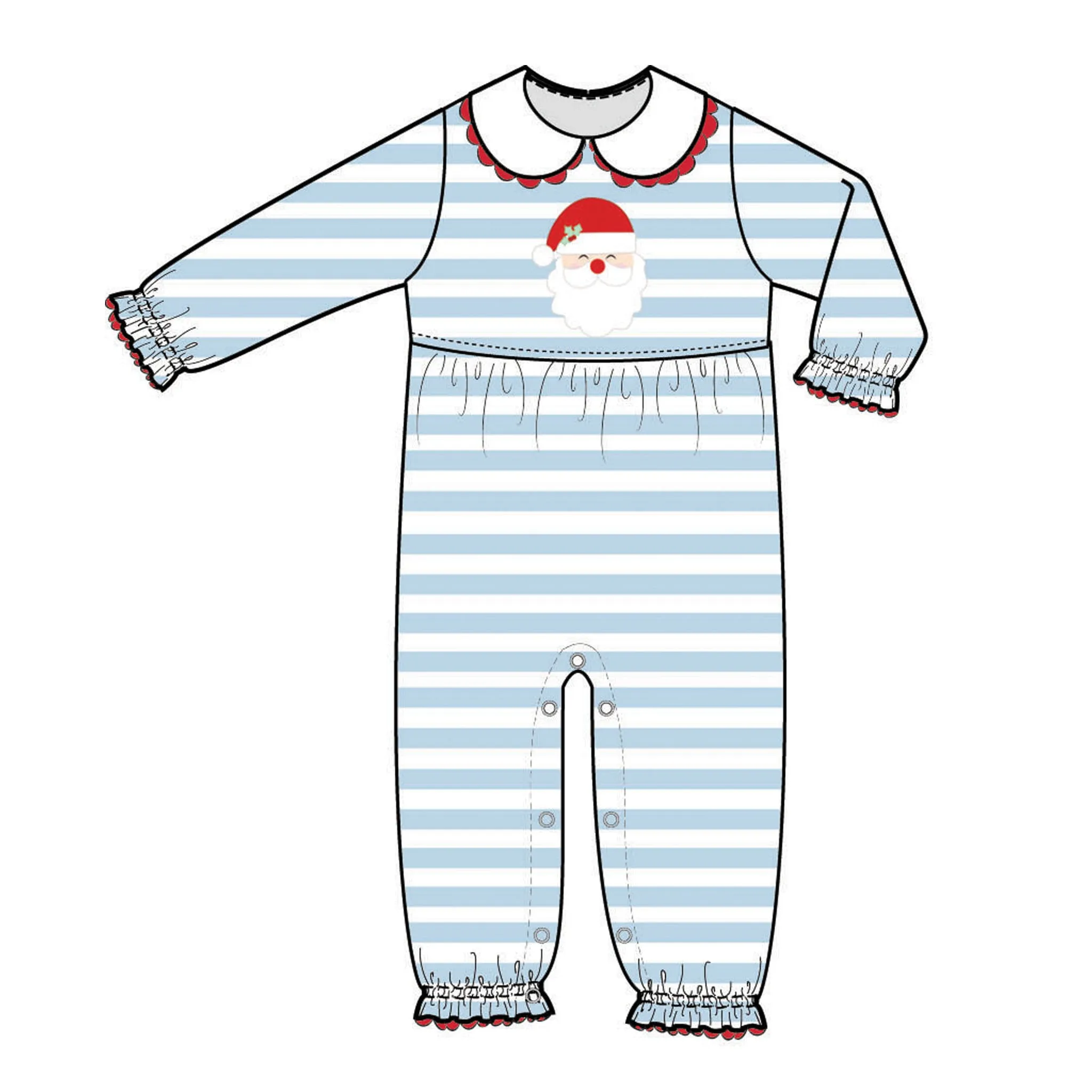 Ishtex Girls Santa Romper - Blue