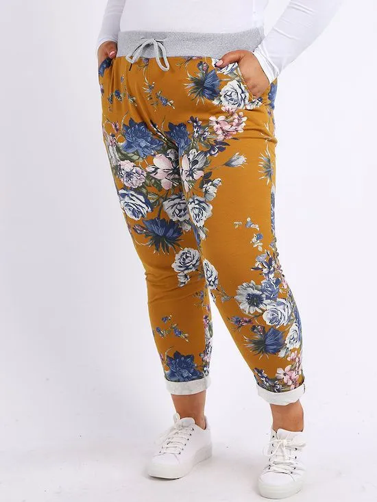 Italian Stretch Cotton Trousers ~ Winter Garden Mustard