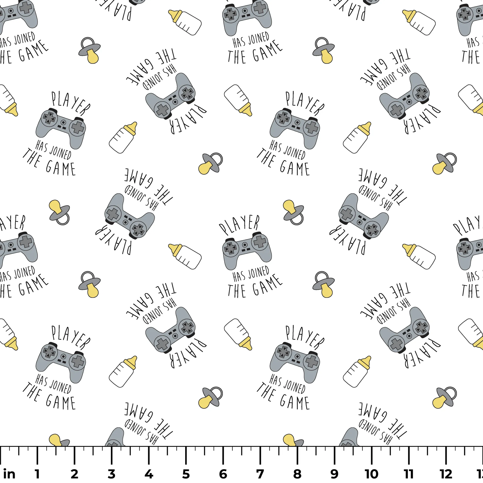 Itty Bitty Jack "Player Has Joined the Game" Flannel Fabric