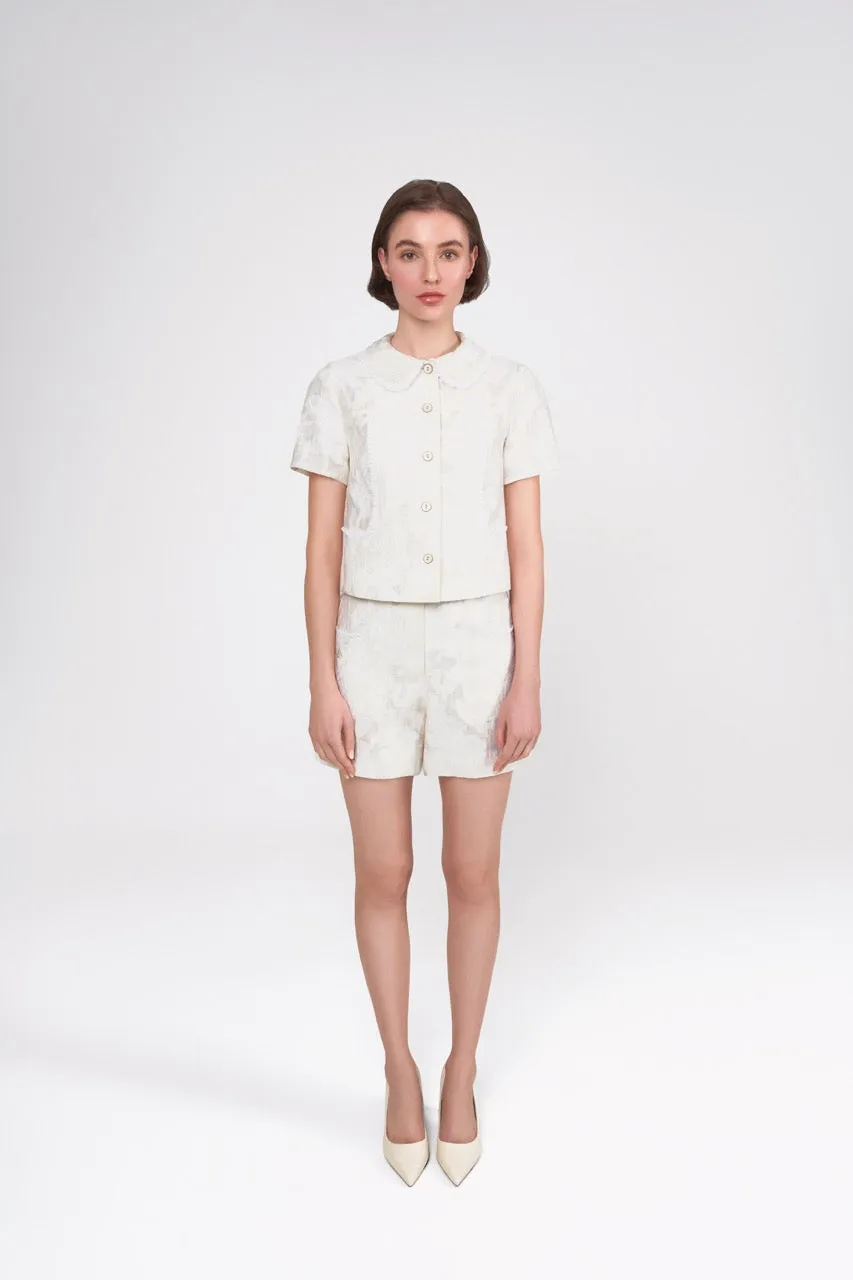 Jacquard Jacket with Lace Trim Detail  (Try-on)
