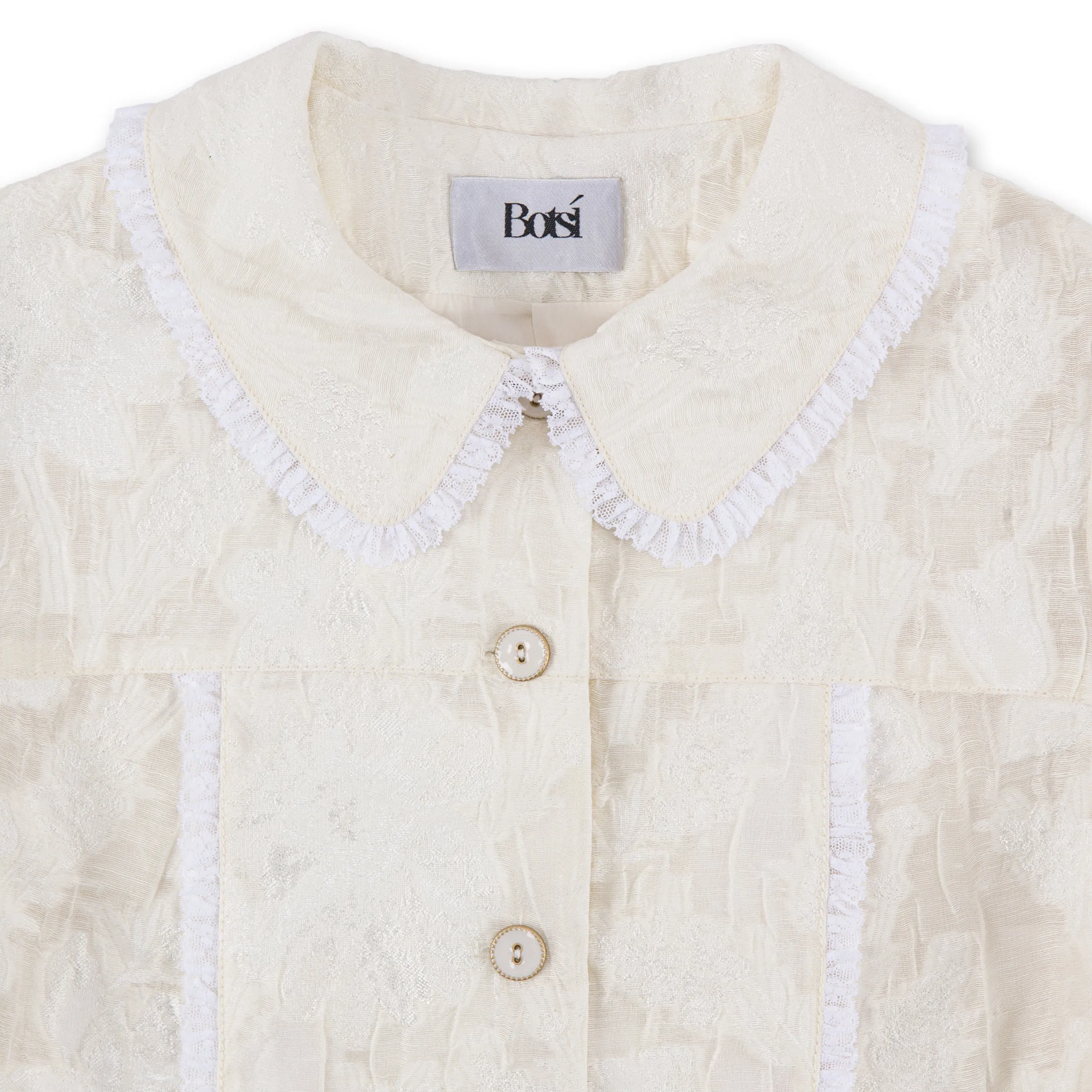 Jacquard Jacket with Lace Trim Detail  (Try-on)